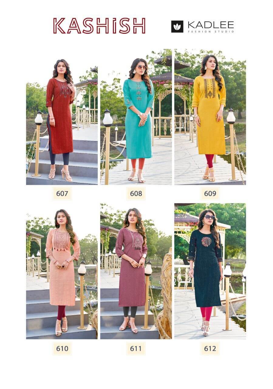 Kadlee Kashish vol 6 Rayon Lurex Kurtis Catalog, Buy Full Catalog of Kadlee Kashish vol 6 at wholesale price for Business