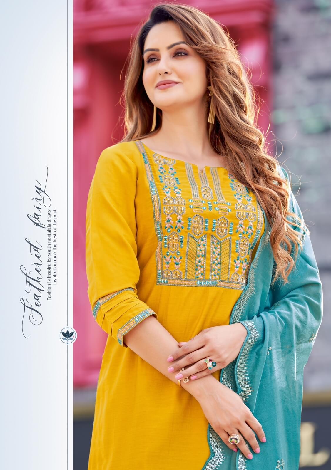 FabDoha - Rayon Embroidered Stitch Top & Plazzo - PMM1555 | Yellow Kurti  Fabric: Rayon Kurti Work: Embroidery Plazzo Fabric: Rayon Plazzo Work:  Embroidery Dupatta Fabric: Nylon Mono Net Dupatta Work: Sequence