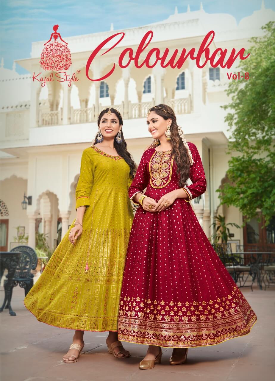 Kajal Style Colourvar vol 8 Gown Kurtis Catalog, Buy Kajal Style Colourvar vol 8 Gown Kurtis Full Catalog at wholesale Rate Online
