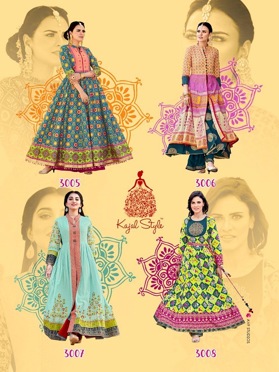 Kajal Style Mastani vol 3 kurtis wholesale catalogue. Buy Kajal Style Latest long gown style kurtis catalogue Mastani vol 3 at wholesale price.