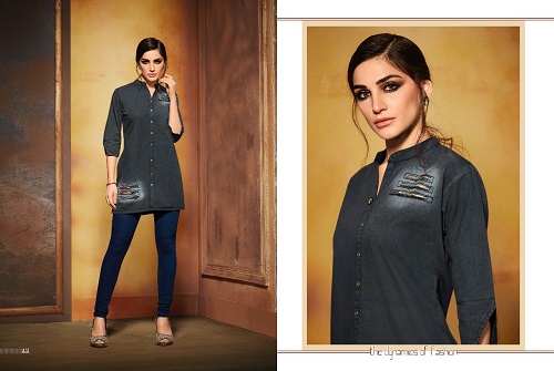 Kajree Walker Denim With Embroidery Work Top Wholesale Catalog