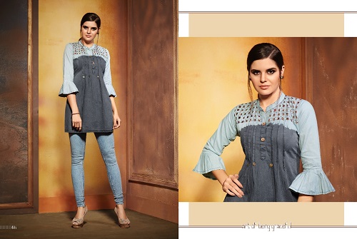 Kajree Walker Denim With Embroidery Work Top Wholesale Catalog