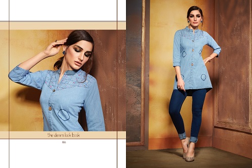 Kajree Walker Denim With Embroidery Work Top Wholesale Catalog