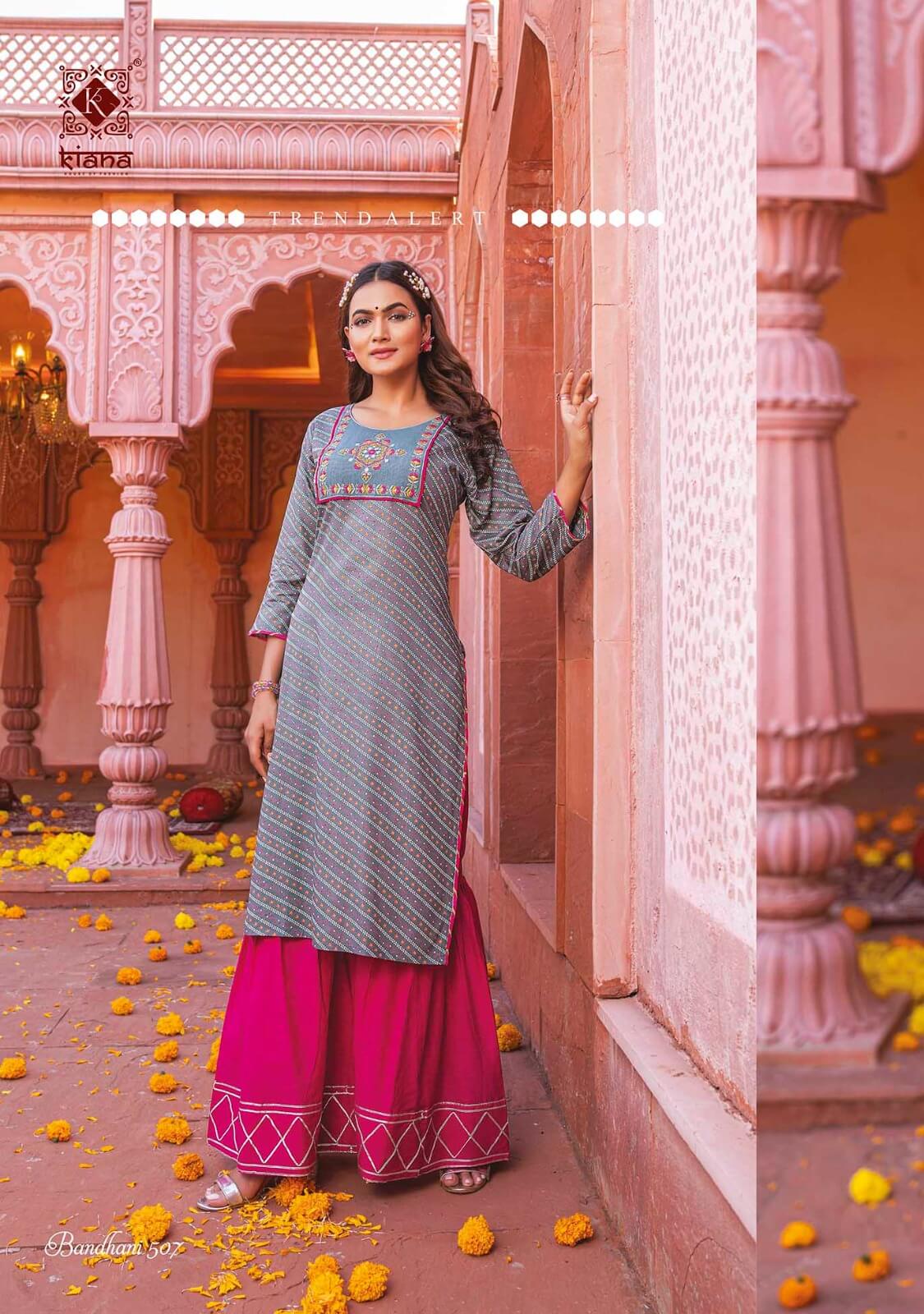 Buy Kiana Bandhani Vol 5 Top With Bottom Full Catalog in Wholesale Rate Online From Aarvee Creation India