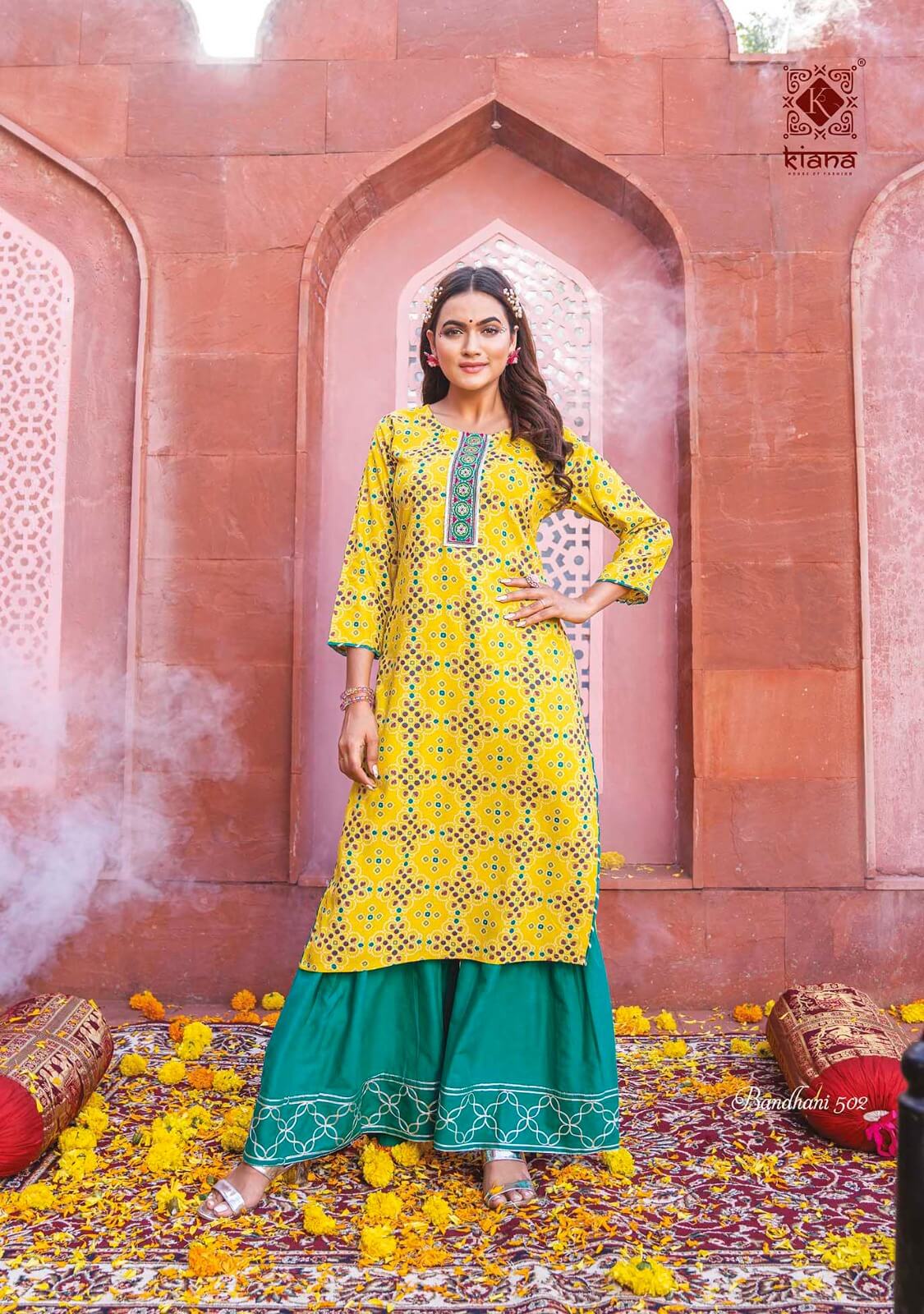 Buy Kiana Bandhani Vol 5 Top With Bottom Full Catalog in Wholesale Rate Online From Aarvee Creation India
