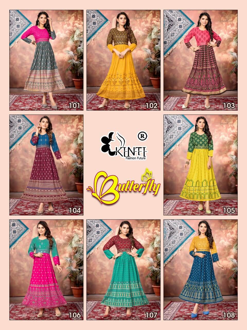 Kinti Butterfly Kurtis Catalog, Buy Kinti Butterfly Kurtis Full Catalog at Wholesale Price Online