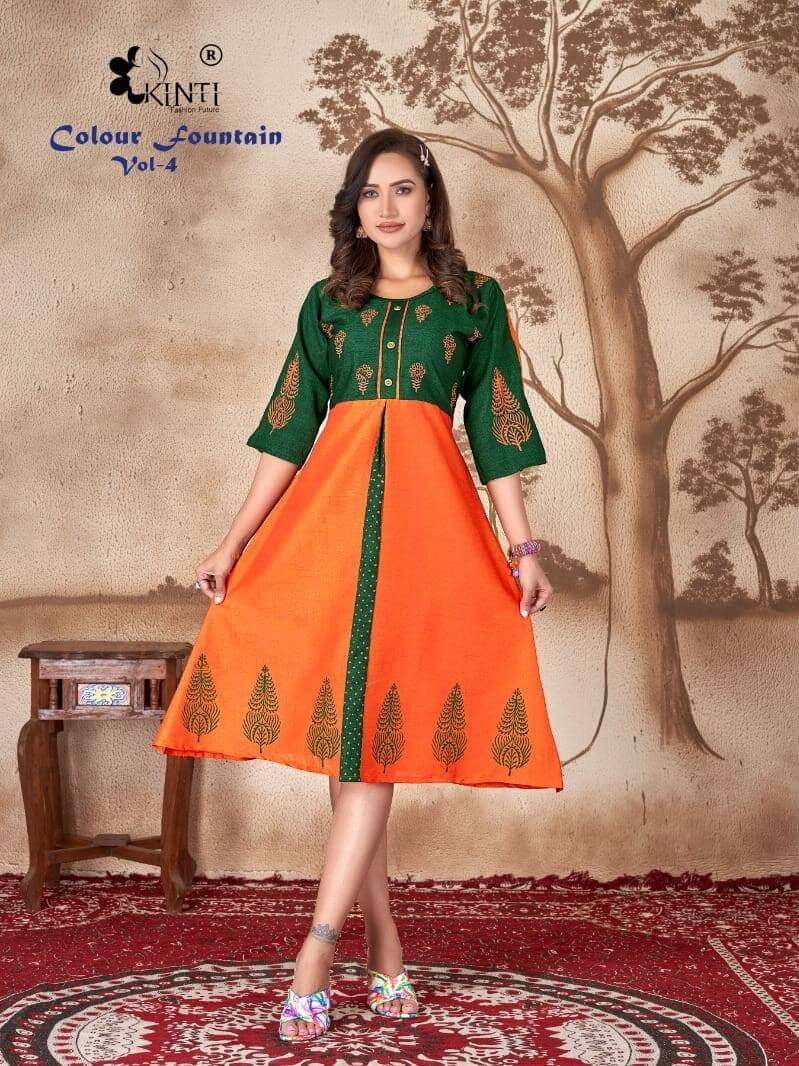 Kinti Colour Fountain vol 4 Low Price Range Kurtis in Wholesale Price, Buy Kinti Colour Fountain vol 4 Low Price Range Kurtis Full Catalog in Wholesale Price Online From Aarvee Creation