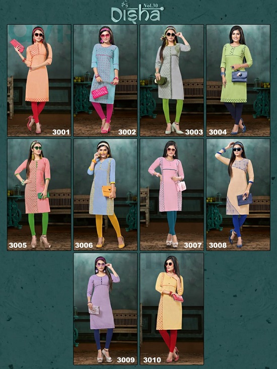 Handloom Cotton Kurtis wholesale catalogue Disha vol 30 by Brand Kinti. Kinti presents low price range handloom cotton print ladies kurtis catalogue Disha vol 30 for business.