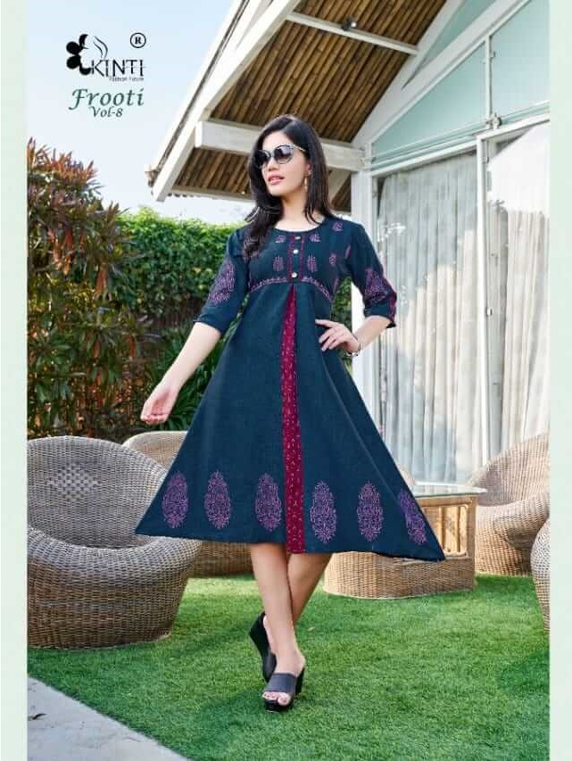 Kinti Frooti vol 8 Low Price Rang Kurtis Catalog in Wholesale, Buy Kinti Frooti vol 8 Low Price Rang Kurtis Full Catalog in Wholesale Price From Aarvee Creation