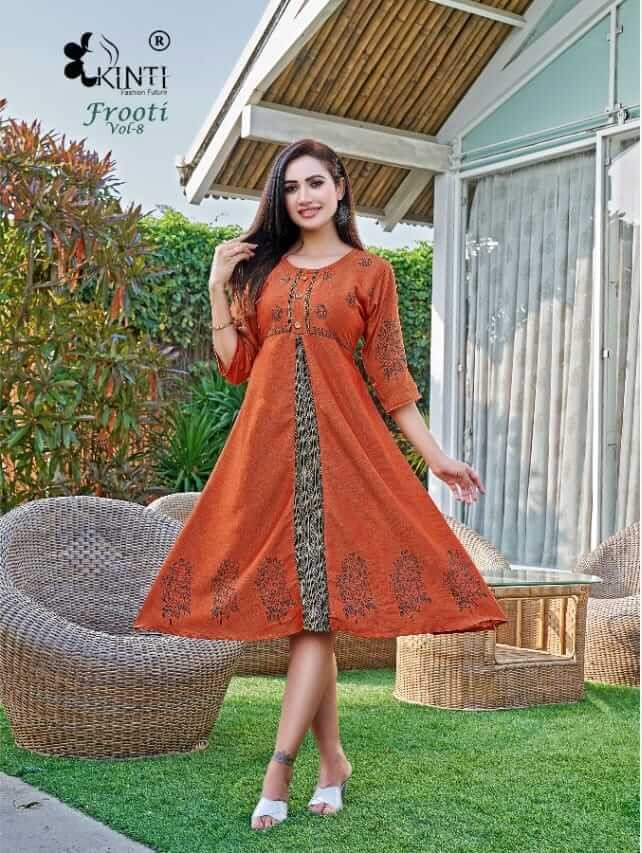Kinti Frooti vol 8 Low Price Rang Kurtis Catalog in Wholesale, Buy Kinti Frooti vol 8 Low Price Rang Kurtis Full Catalog in Wholesale Price From Aarvee Creation