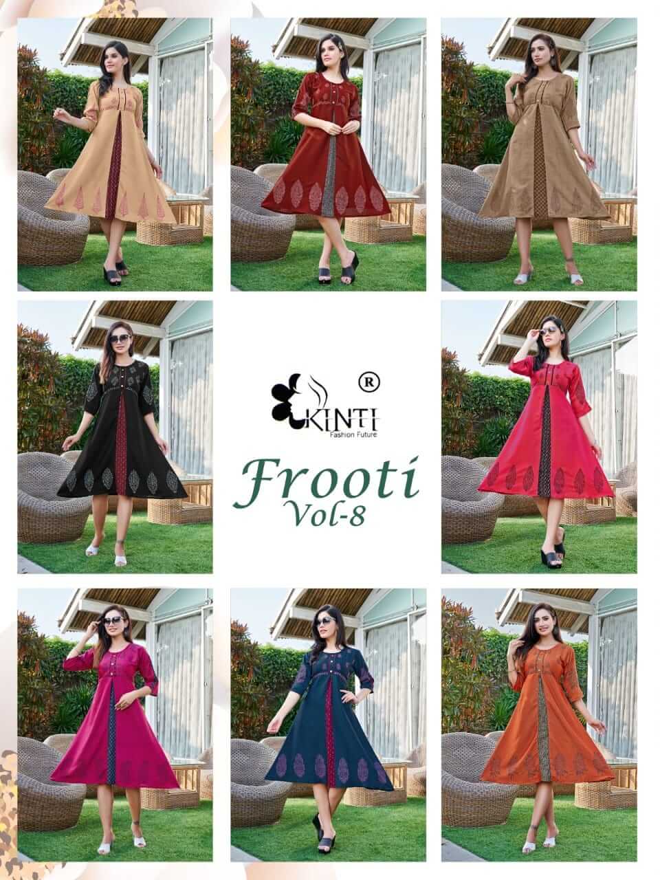 Kinti Frooti vol 8 Low Price Rang Kurtis Catalog in Wholesale, Buy Kinti Frooti vol 8 Low Price Rang Kurtis Full Catalog in Wholesale Price From Aarvee Creation