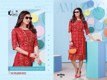 Hollywood vol 4 Foil Print Kurtis Catalog By Kinti, Manufacturer of Kurtis, Buy ten Designs Bunch of Rayon Slub Kurtis For Retail Business of women Kurtis at bulk Price online