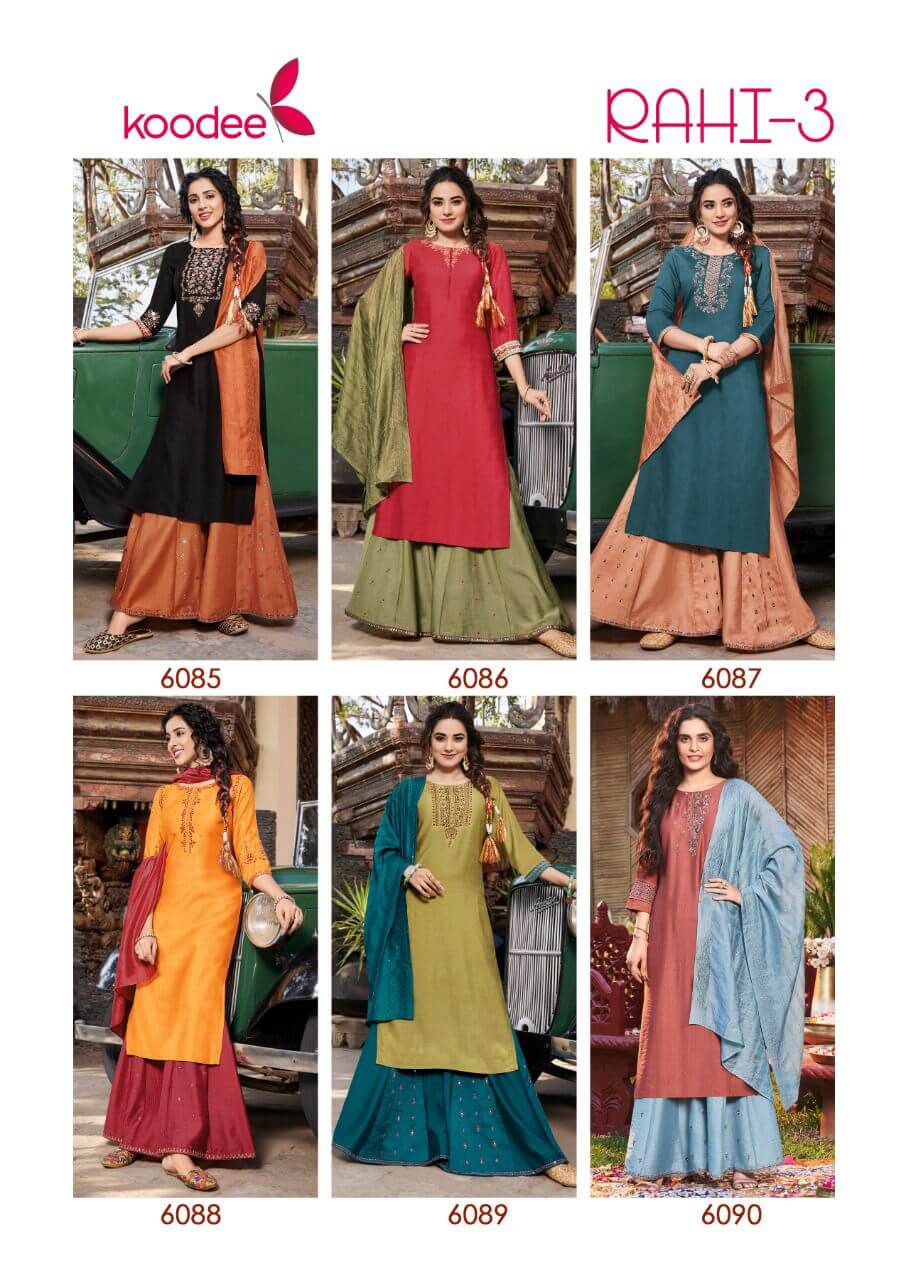 Koodee Rahi Vol 3 Top Bottom Dupatta Wholesale Catalog, Buy Full Catalog of Rahi Vol 3 Top Bottom Dupatta in Wholesale Price