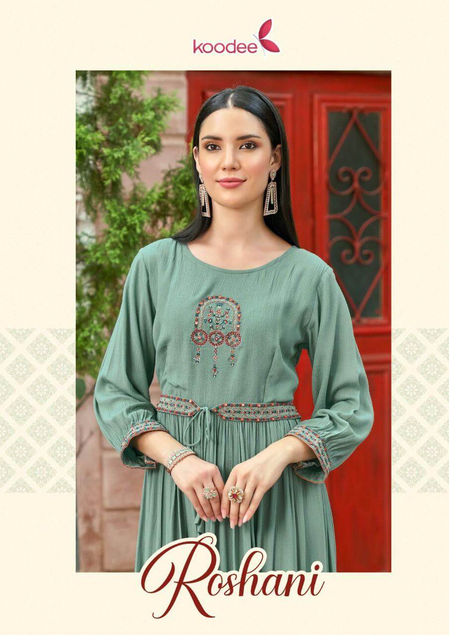 Koodee Roshani vol 1 Designer Gown Kurtis Catalog, Buy Koodee Roshani vol 1 Designer Gown Kurtis Full Catalog at Wholesale Rate