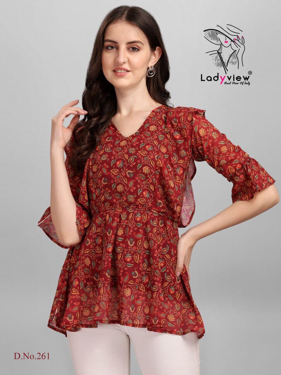 Ladyview Gorgeous Georgette Tops Catalog in Wholesale, Buy Ladyview Gorgeous Georgette Tops Full Catalog in Wholesale Price Online From Vadodara, Surat, Ahmedabad