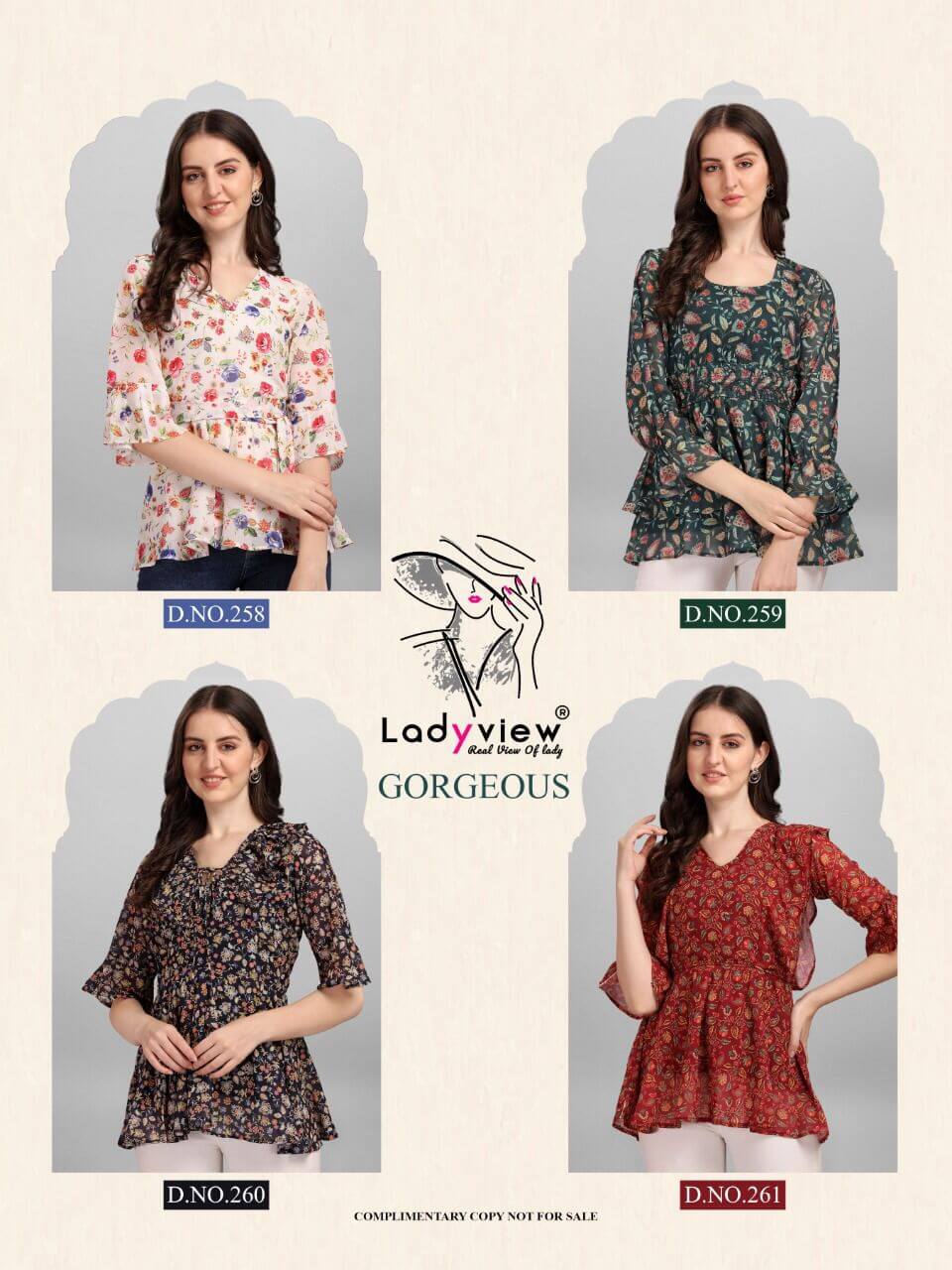 Ladyview Gorgeous Georgette Tops Catalog in Wholesale, Buy Ladyview Gorgeous Georgette Tops Full Catalog in Wholesale Price Online From Vadodara, Surat, Ahmedabad