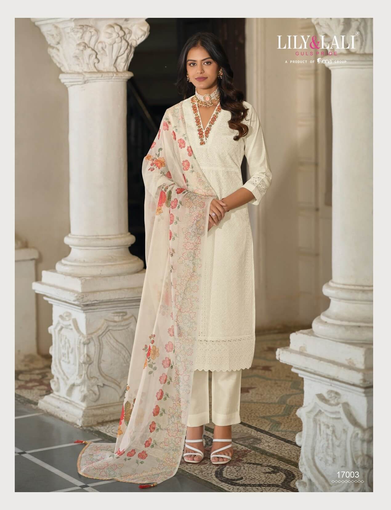 Bored Schiffli Work And Handwork On Chanderi Silk With Inner With Pure Viscose Pant And Organza Dupatta