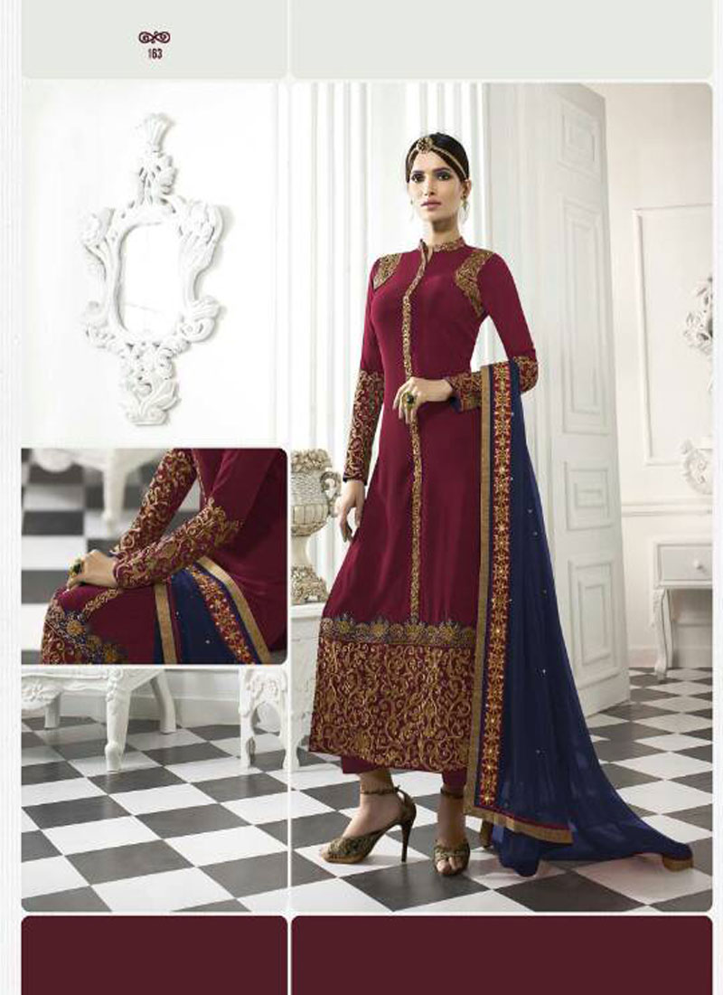 UNSTICHED BEAUTIFUL EMBRODERED SUIT WITH NAZNEEN CHIFFON DUPATTA