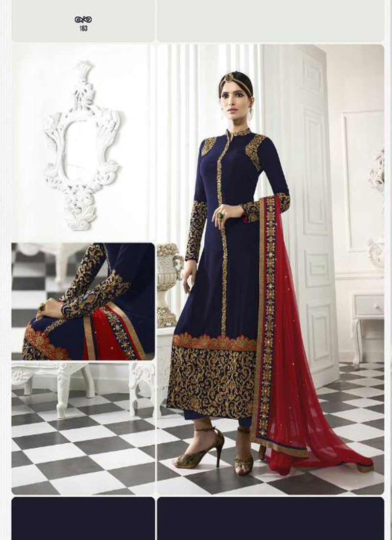 UNSTICHED BEAUTIFUL EMBRODERED SUIT WITH NAZNEEN CHIFFON DUPATTA