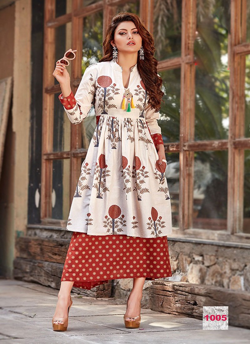 KAJAL STYLE MUMTAZ VOL 1 THE TASTEOF NEW FASHION OF MOGHAL GOWN LOAN COTTON WITH GOLD PRINT (DISPATCH STARTS FROM 15TH)
