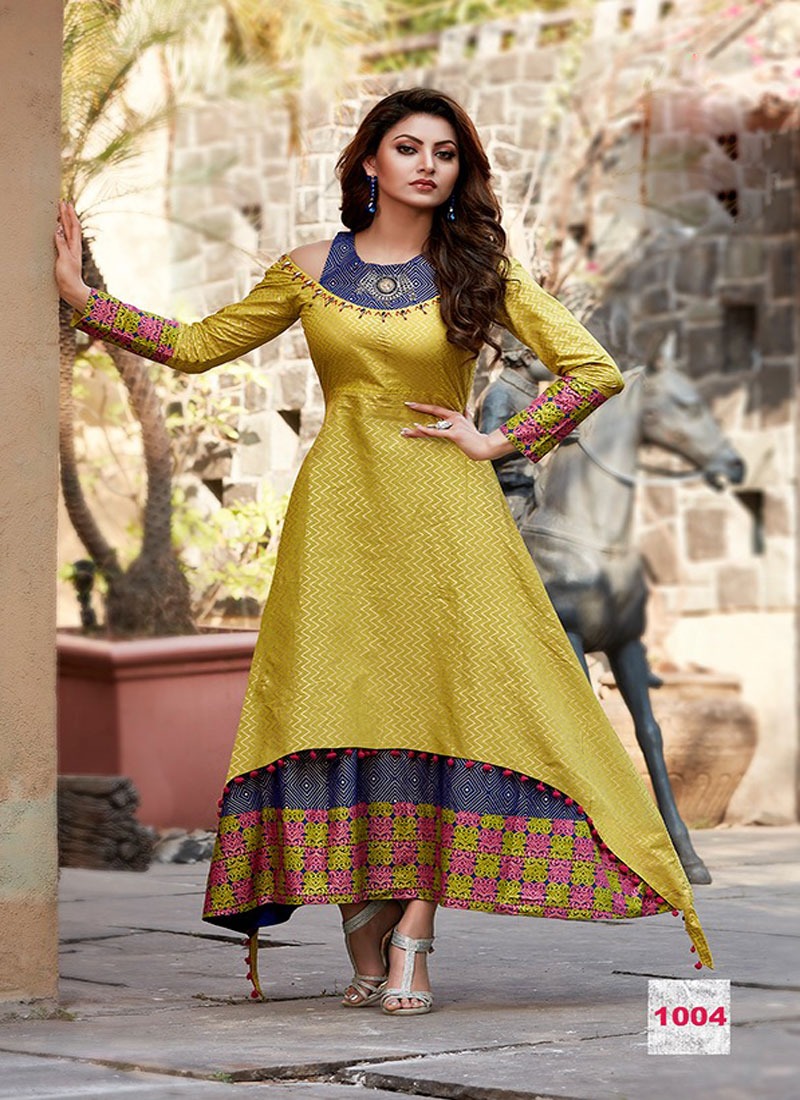 KAJAL STYLE MUMTAZ VOL 1 THE TASTEOF NEW FASHION OF MOGHAL GOWN LOAN COTTON WITH GOLD PRINT (DISPATCH STARTS FROM 15TH)
