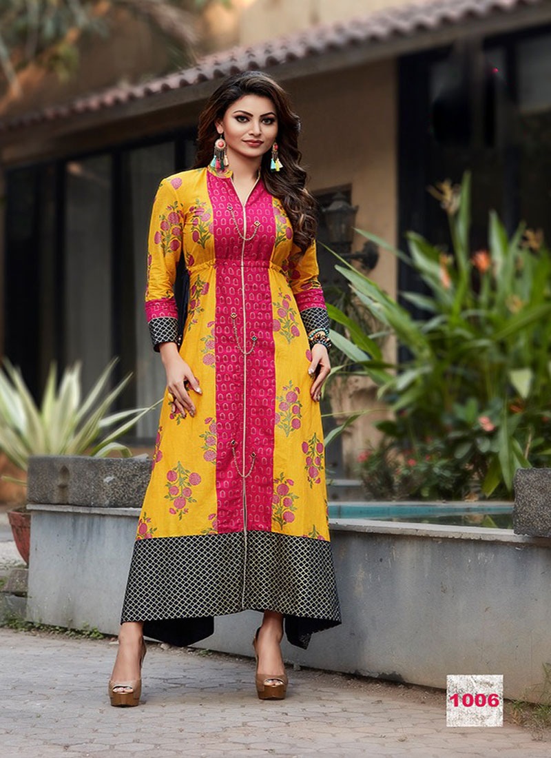 KAJAL STYLE MUMTAZ VOL 1 THE TASTEOF NEW FASHION OF MOGHAL GOWN LOAN COTTON WITH GOLD PRINT (DISPATCH STARTS FROM 15TH)