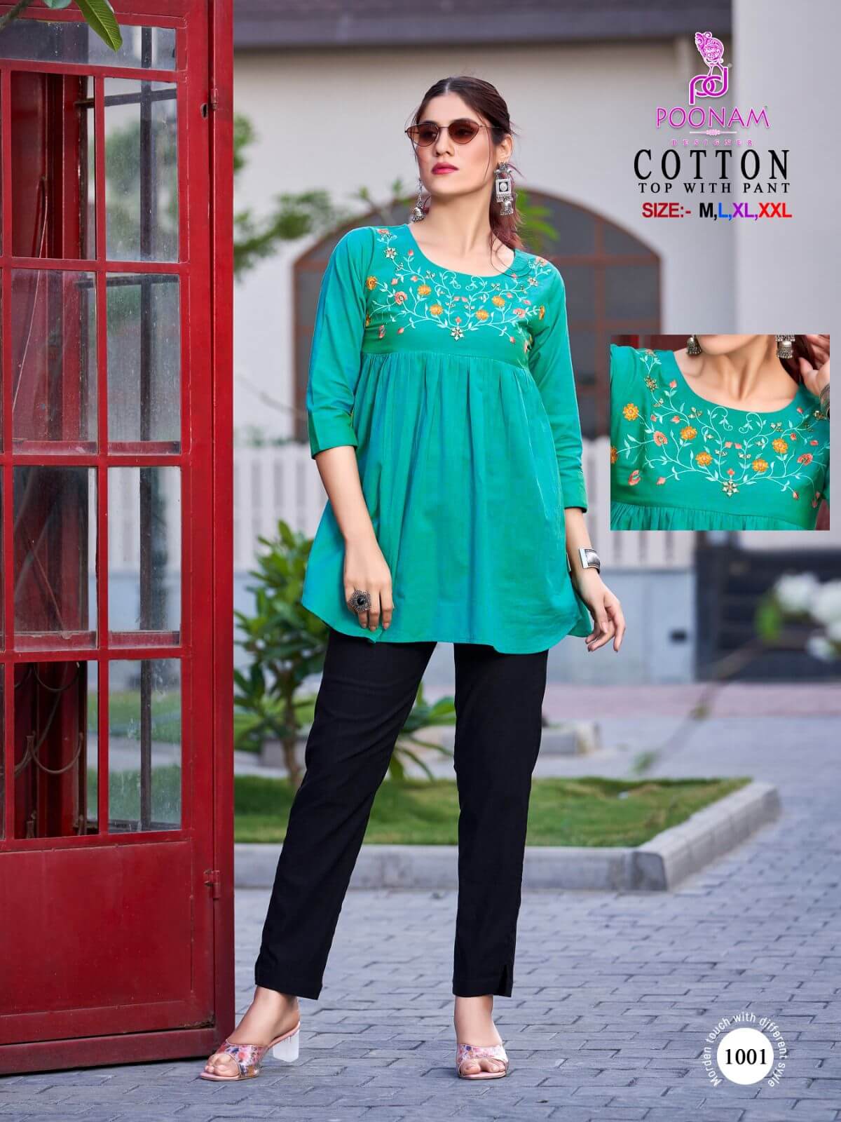 Poonam Designer Cotton Ladies Top with Bottom Catalog in Wholesale, Buy Poonam Designer Cotton Ladies Top with Bottom Full Catalog in Wholesale Price From Aarveee Creation 