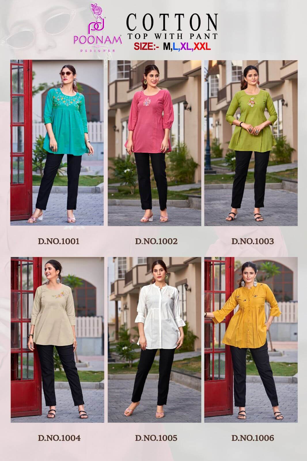 Poonam Designer Cotton Ladies Top with Bottom Catalog in Wholesale, Buy Poonam Designer Cotton Ladies Top with Bottom Full Catalog in Wholesale Price From Aarveee Creation 
