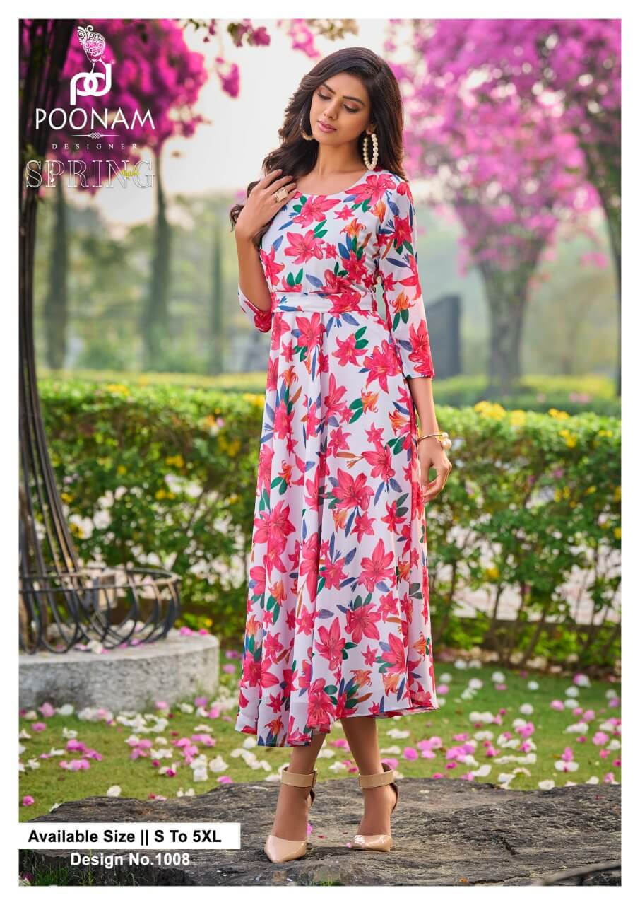 Poonam Designer Spring Valley Printed Kurtis Catalog in Wholesale, Buy Poonam Designer Spring Valley Printed Kurtis Full Catalog in Wholesale Price Online From Vadodara, Gujarat