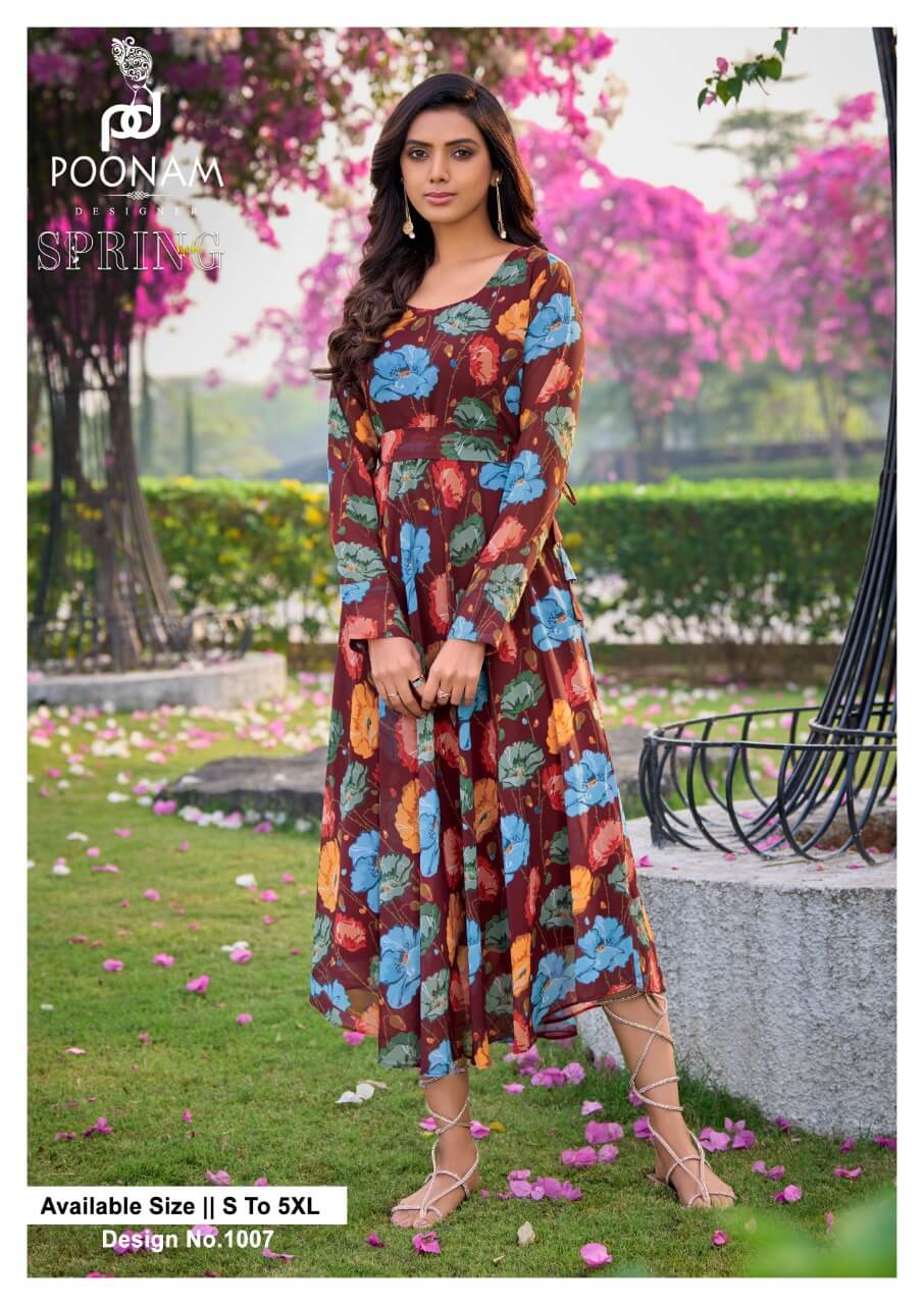 Poonam Designer Spring Valley Printed Kurtis Catalog in Wholesale, Buy Poonam Designer Spring Valley Printed Kurtis Full Catalog in Wholesale Price Online From Vadodara, Gujarat