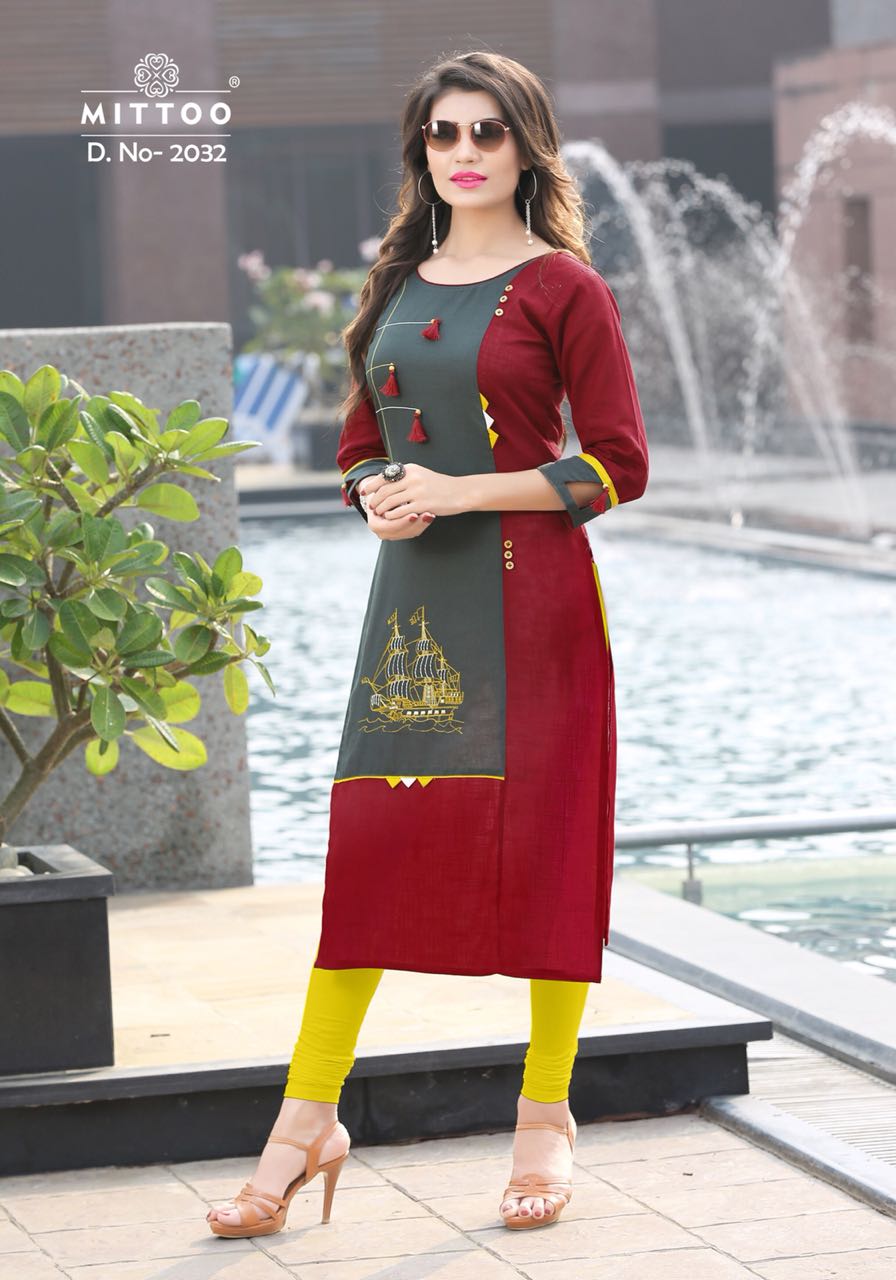 MITTOO PRIYAL VOL 4 BEAUTIFUL COTTON SLUB KURTIS CATALOG(DISPATCH FROM 4TH APRIL 2018 ONWARDS)
