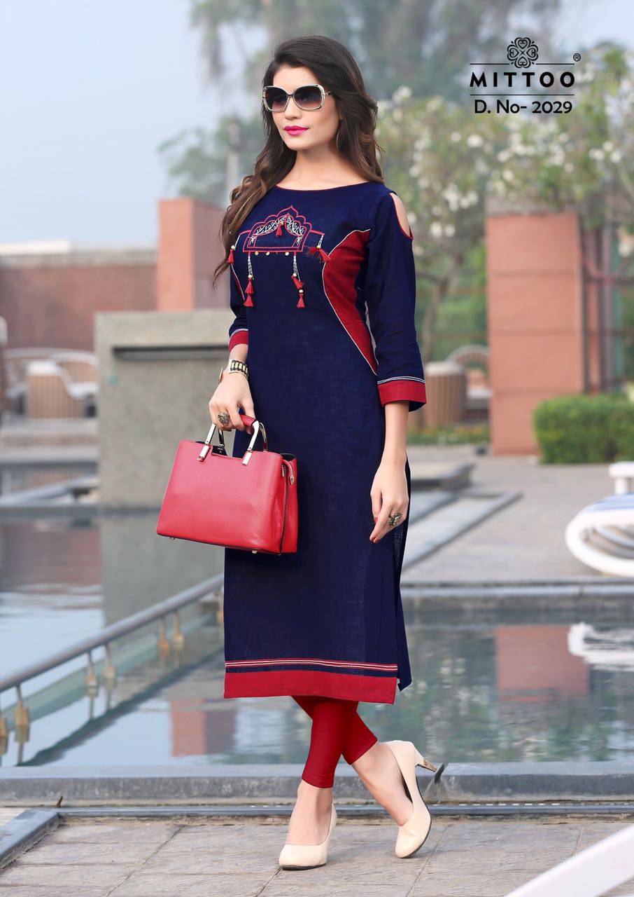 MITTOO PRIYAL VOL 4 BEAUTIFUL COTTON SLUB KURTIS CATALOG(DISPATCH FROM 4TH APRIL 2018 ONWARDS)