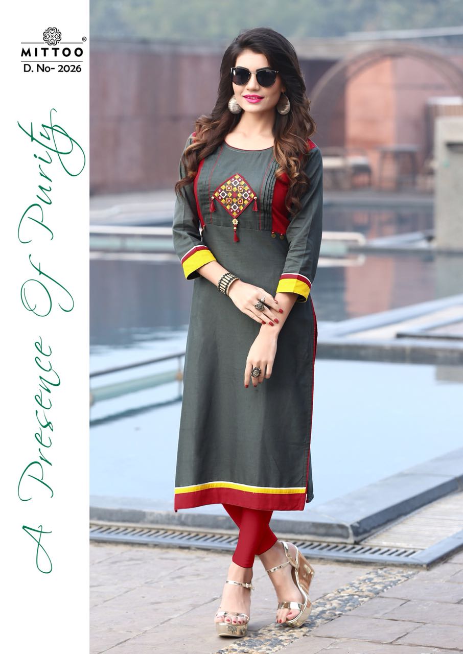 MITTOO PRIYAL VOL 4 BEAUTIFUL COTTON SLUB KURTIS CATALOG(DISPATCH FROM 4TH APRIL 2018 ONWARDS)