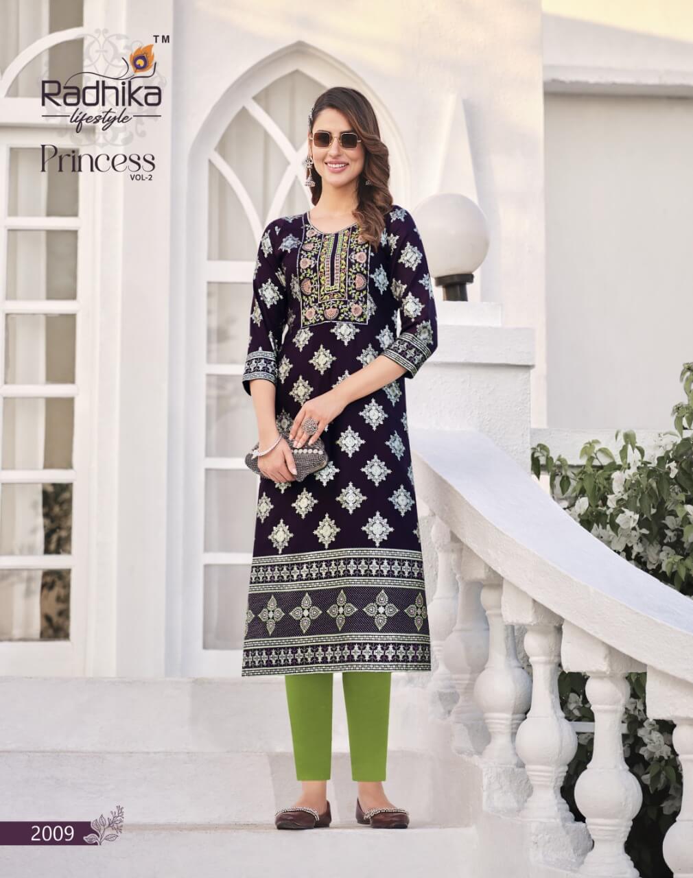 Radhika Lifestyle Princess vol 2 Rayon Kurtis Catalog in Wholesale, Buy Radhika Lifestyle Princess vol 2 Rayon Kurtis 
 Full Catalog in Wholesale Price From Aarvee Creation, Vadodara