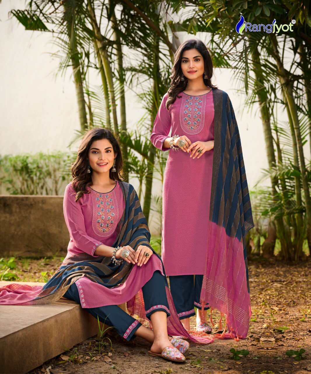 Rangjyot Veena vol 1 Kurti With Pant and Dupatta Catalog in Wholesale, Buy Rangjyot Veena vol 1 Kurti With Pant and Dupatta Full Catalog in Wholesale Price