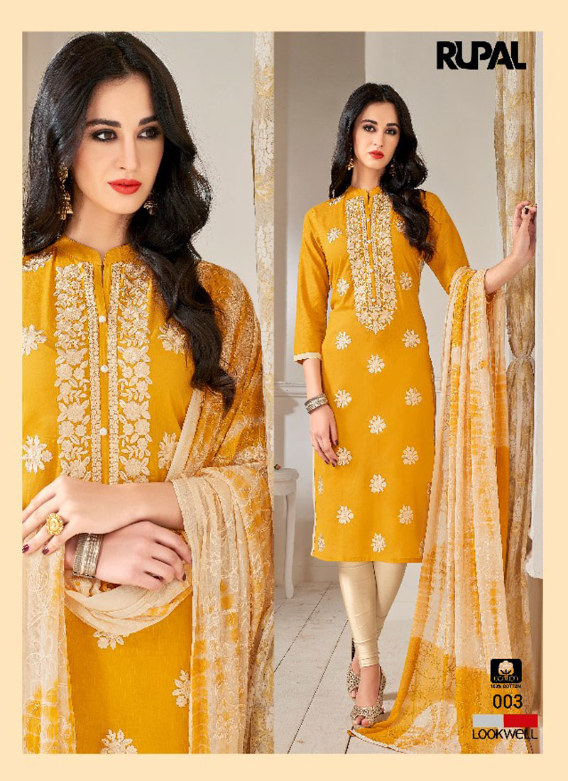 BEAUTIFUL COTTON EMBROIDERED DRESS MATERIAL WITH FANCY DUPATTA WHOLESALE CATALOG