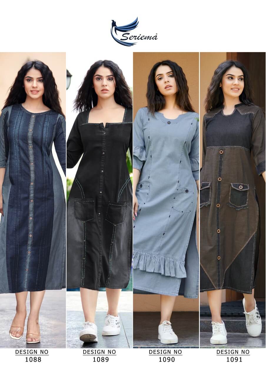 Seriema Kumb Capture vol 3 Pure Cotton Denim Kurtis Catalog, Buy Seriema Kumb Capture vol 3 Pure Cotton Denim Kurtis Full Catalog in Wholesale Price Online
