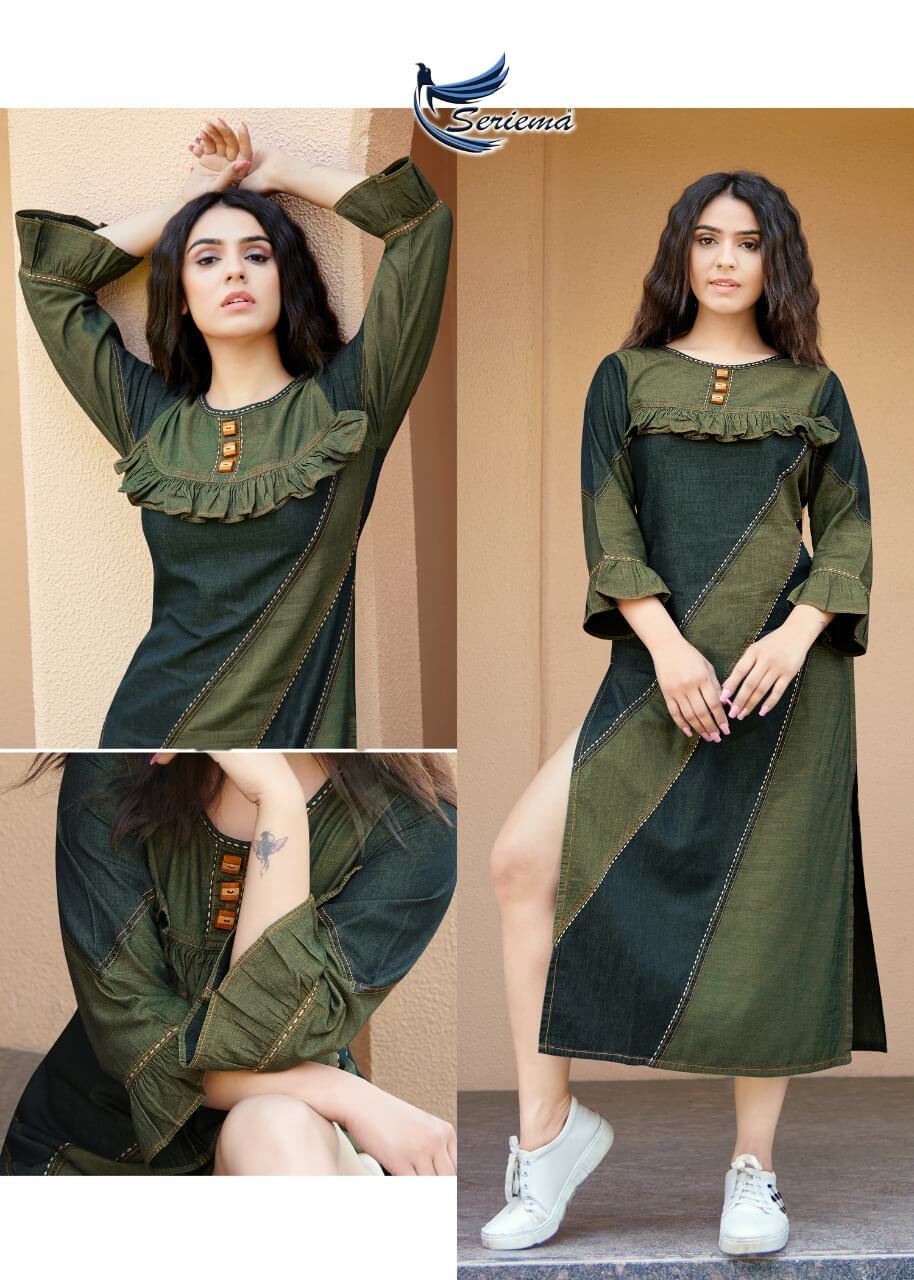 Seriema Kumb Capture vol 3 Pure Cotton Denim Kurtis Catalog, Buy Seriema Kumb Capture vol 3 Pure Cotton Denim Kurtis Full Catalog in Wholesale Price Online