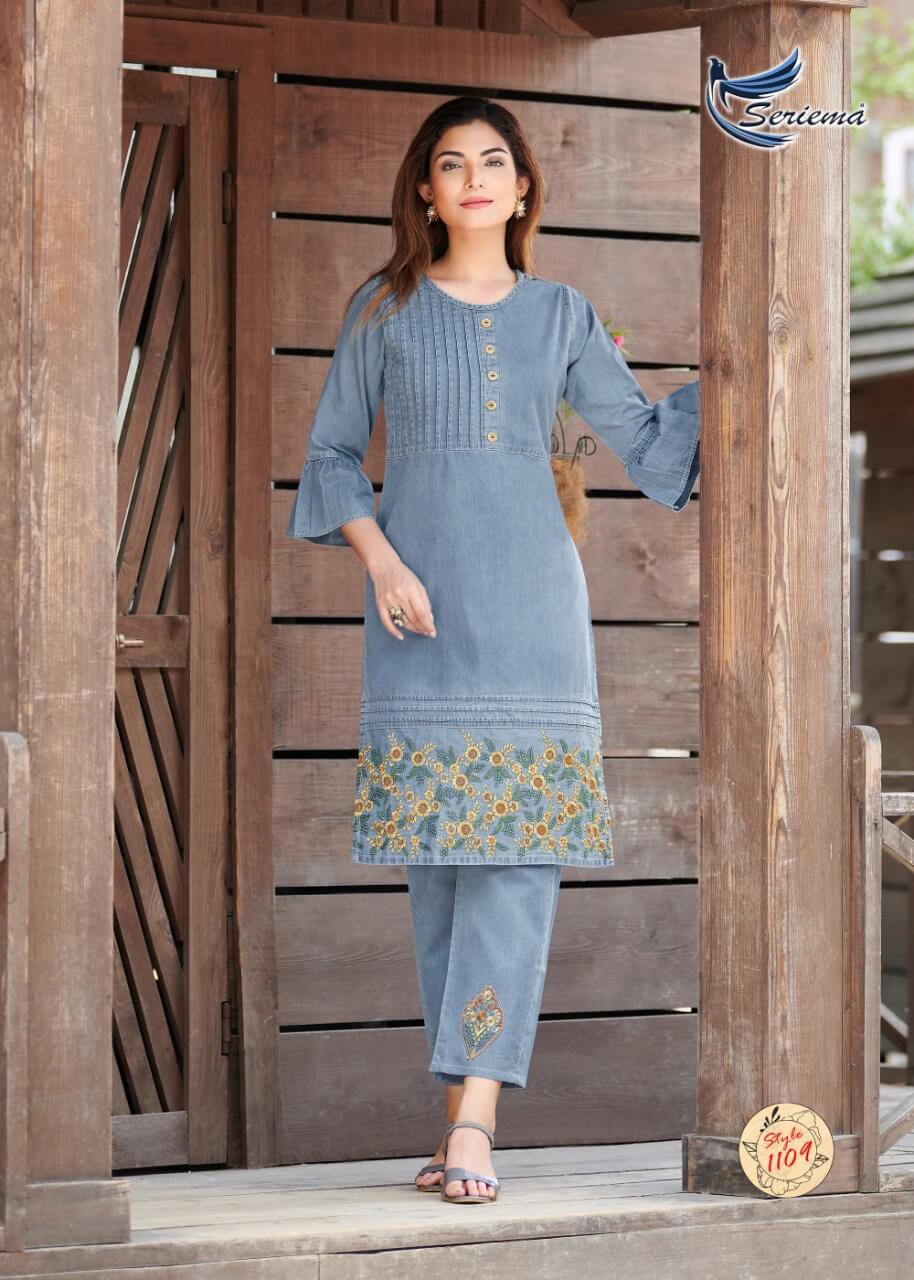 Seriema Kumb Westin Denim Top with Bottom Set Catalog in Wholesale, Buy Seriema Kumb Westin Denim Top with Bottom Set Full Catalog in Wholesale in Wholesale Price Online From Vadodara, Surat, Gujarat
