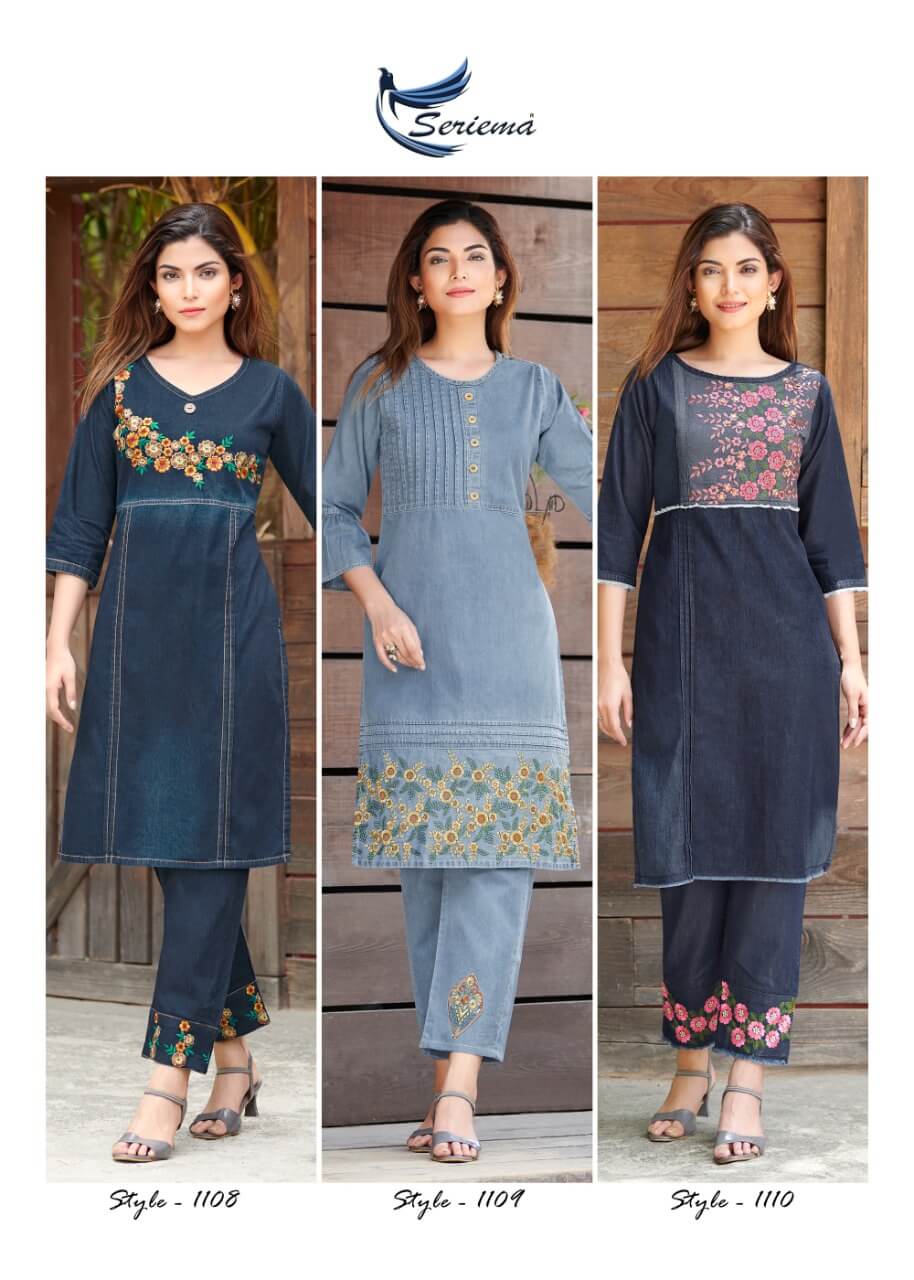Seriema Kumb Westin Denim Top with Bottom Set Catalog in Wholesale, Buy Seriema Kumb Westin Denim Top with Bottom Set Full Catalog in Wholesale in Wholesale Price Online From Vadodara, Surat, Gujarat