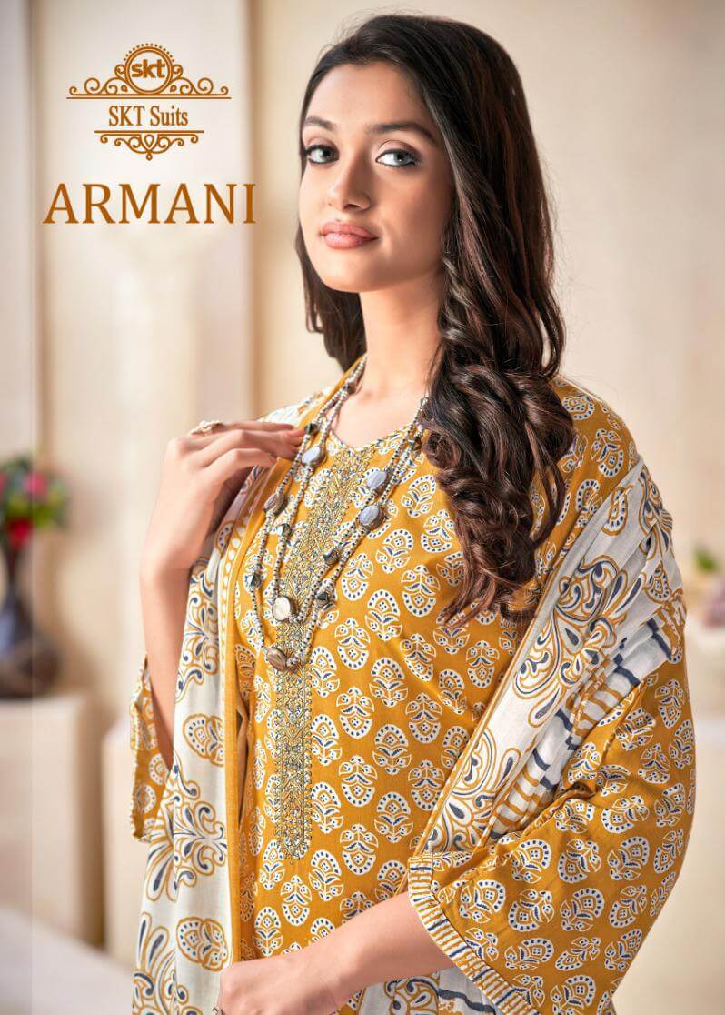 Skt Suits Armani Dress Materials Catalog in Wholesale Price, Buy Skt Suits Armani Dress Materials Full Catalog in Wholesale Price Online From Aarvee Creation