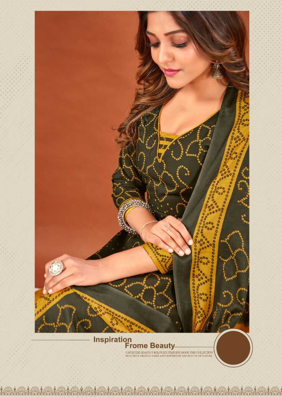 Skt Suits Bandhej Cotton Printed Dress Materials Catalog in Wholesale