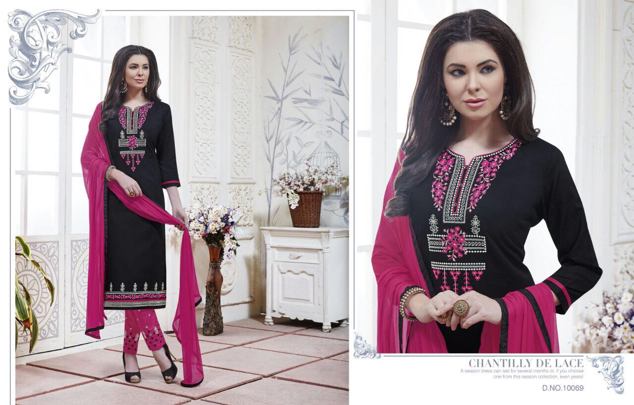 NEW STYLE BEAUTIFUL UNSTITCHED EMBROIDERED SUIT WITH DUPATTA