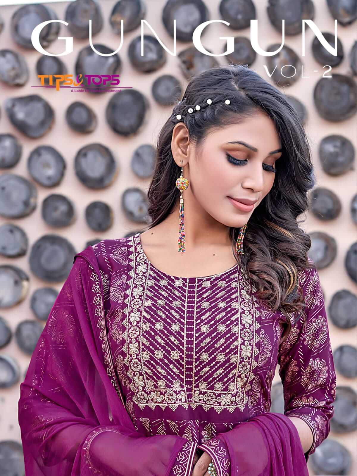 Tips and Tops Gungun vol 2 Nyra Cut Top with Bottom and Dupatta Catalog, Buy Tips and Tops Gungun vol 2 Nyra Cut Top with Bottom and Dupatta Catalog in Wholesale Rate Online From Aarvee Creation