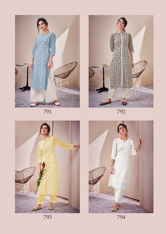 Vink Lucknowi Kurtis with Pants catalogue in wholesale. Lucknowi Schiffli work kurtis with Pants with work wholesale catalogue at best wholesale price online.
