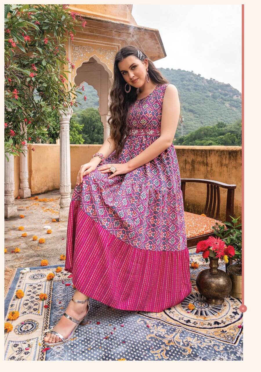 Diya Trends Gulabi Girl Vol 1 Cotton Fancy Print Gown Style Kurtis  Wholesaler Surat