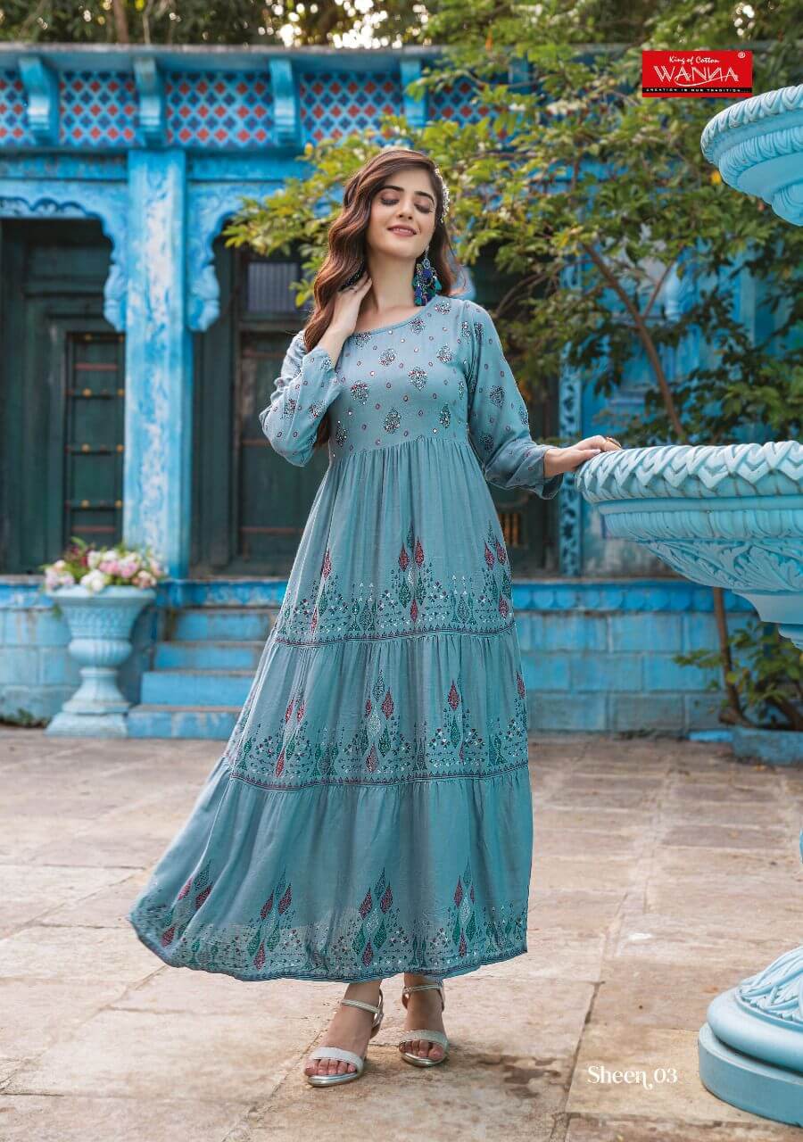 Wanna Sheen Rayon Printed Gown Catalog in Wholesale Price, Buy Wanna Sheen Rayon Printed Gown Full Catalog in Wholesale Price Online From Vadodara, Gujarat