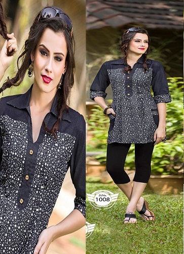 NEW STYLE BEAUTIFUL DENIM FANCY TOPS