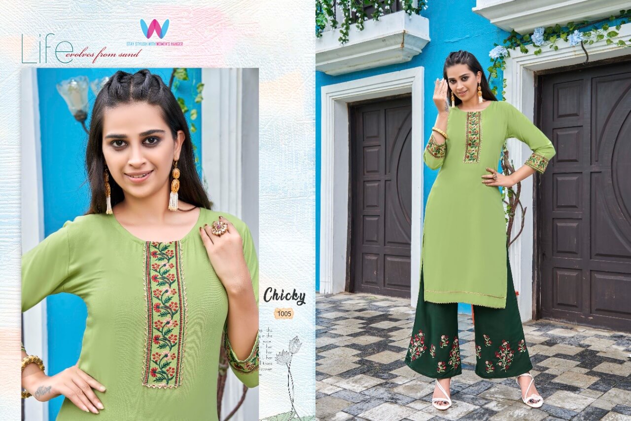 Womens Hanger Chicky Kurti Plazzo Set Catalog, Buy Womens Hanger Chicky Kurti Plazo Set Full Catalog in Wholesale Price Online