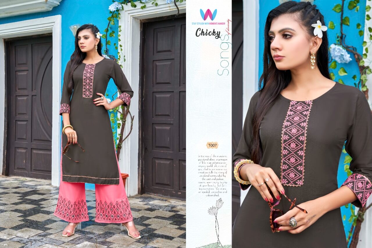 Womens Hanger Chicky Kurti Plazzo Set Catalog, Buy Womens Hanger Chicky Kurti Plazo Set Full Catalog in Wholesale Price Online